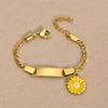 Customized Engrave Name Bracelet for Little Boy Girl, Charms Flower Bracelet, Personalized Stainless Steel Chain