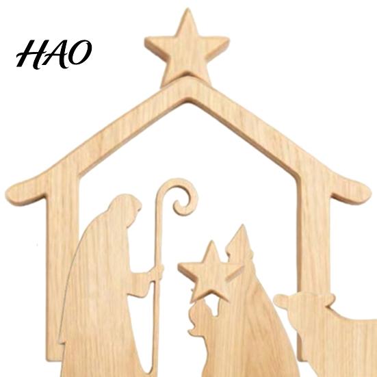 Small Wooden Religious Collectibles 13Pcs Christmas Nativity Scene Set, Mini Holy Family Figurines, Meaningful Gift for Tabletop Manger Decorations