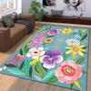Floral Pattern Carpet with "Plant So That Your Heart Will Grow" Quote Suitable for Use As an Anti-slip for Living Room Bedroom Sofas