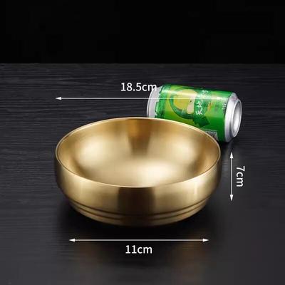 Korean Style Stainless Steel Gold Noodle & Bibimbap Bowl
