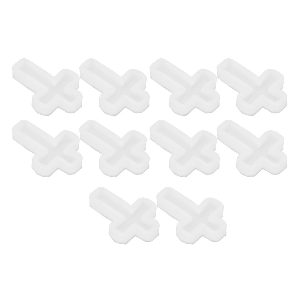 10 Pcs Cross Resin Mold Mirror Effect Elastic Eco Friendly Easy Demoulding Silicone Candle Mold for DIY