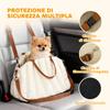 Small Dog Car Seat with Leash and Non-Slip Base, Convertible to Pet Bag, Cream