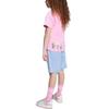 T-Shirt Adidas Originals X MINECRAFT Casual Sportswear TEE And SHORT SET Blessing Pink/Clear Blue Children