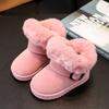 Girls Faux Fur Winter Boots For Girls Thick Warm Children's Plush Boots PU Leather Teenager Girl's Snow Boots Casual Boy's Cotton Shoe