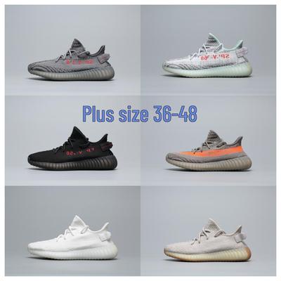 Plus Size Couple Shoes 36-48: 350V2 Boost Sole, Lightweight & Versatile Student Casual Fashion Sneakers.