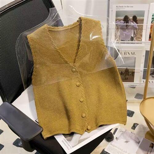 Dámská vesta Pletená vesta Dámský podzimní a zimní svetr svetr Svetr bez rukávů ležérní svetr