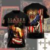 Nuova T-shirt Hip Hop Uomo/Donna con Stampa 3D della Band Metal Slayer, Maglietta alla Moda con Girocollo a Maniche Corte, Top Trendy, Abbigliamento Uomo