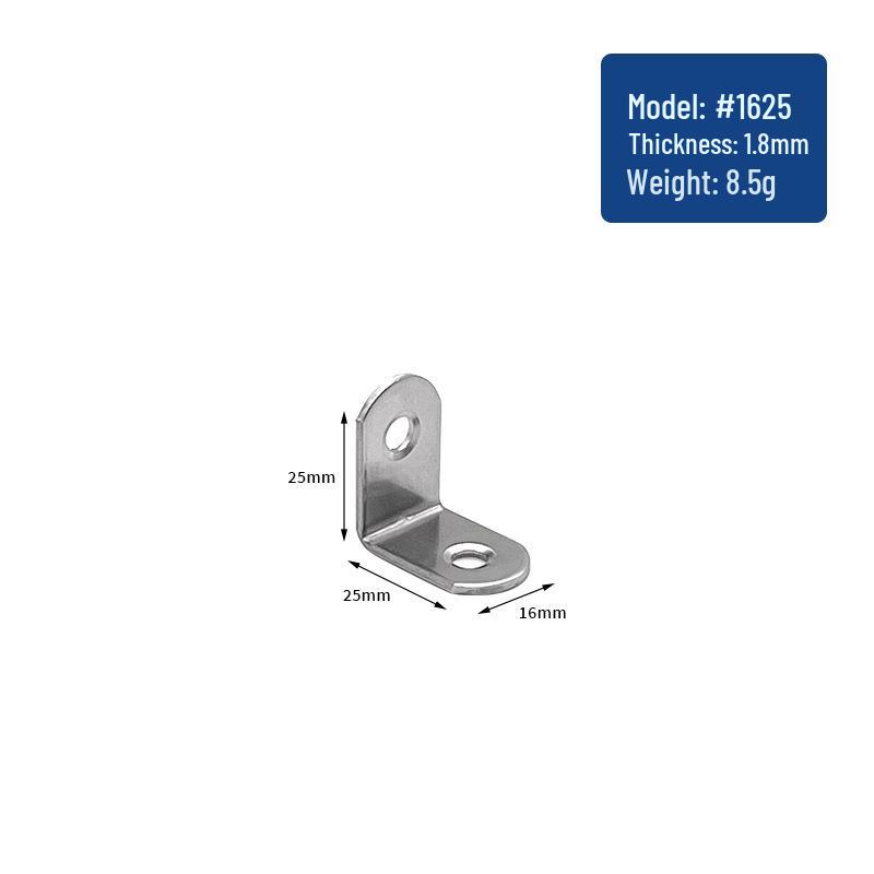Stainless Steel 90° L-Shaped Angle Bracket for Shelf Support and Wood Board Connection