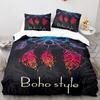 Drømmefanger Dynetrekksett 3D-trykk Fjær Sol Måne Polyester Dynetrekk King Queen Twin Full Størrelse for Barn Gutter Jenter