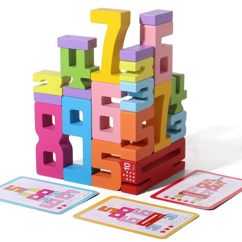 

Wooden Number Building Block (1 Box), Creative Montessori Stacking Toys, Early Educational Toy for Children, Valentine s Day Gift Digital building block