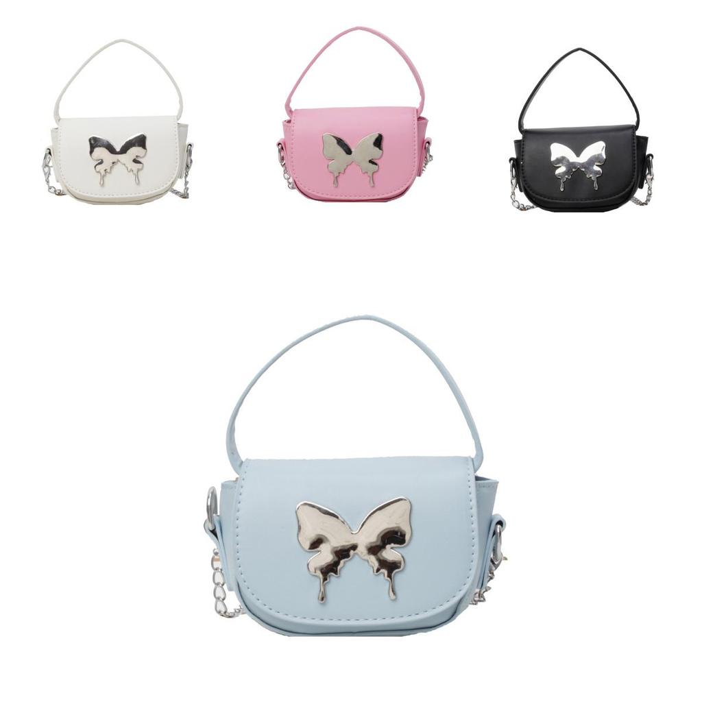 Trendy Butterfly Mini Chain Purse For Daily Use With Pu Material And Inner Card Slot