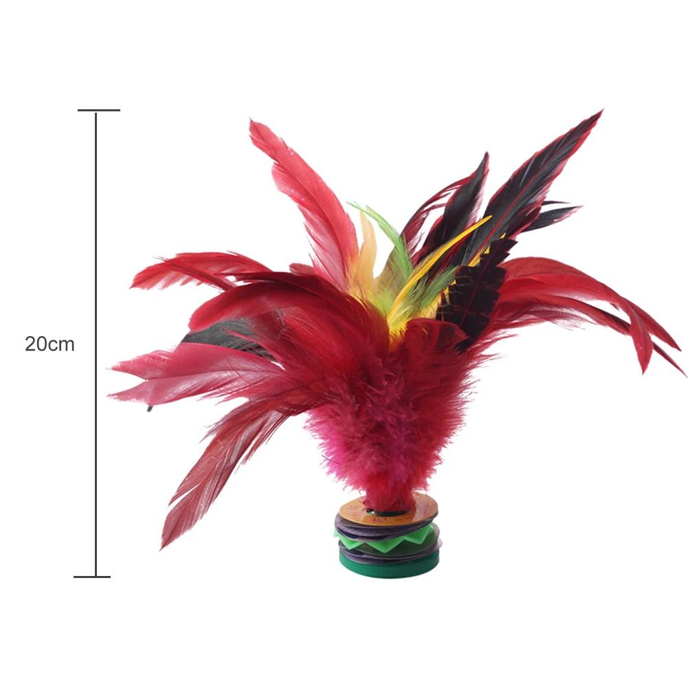 1-10pcs 20cm Feather Jianzi Colorful Feathers Shuttlecock Portable Foot Kick Handwheel Feather Shuttlecock Fitness Entertainment