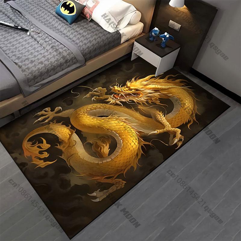 Golden dragon mystical power carpet Yoga living room room decor children's crawling mat doormat area rug games mat