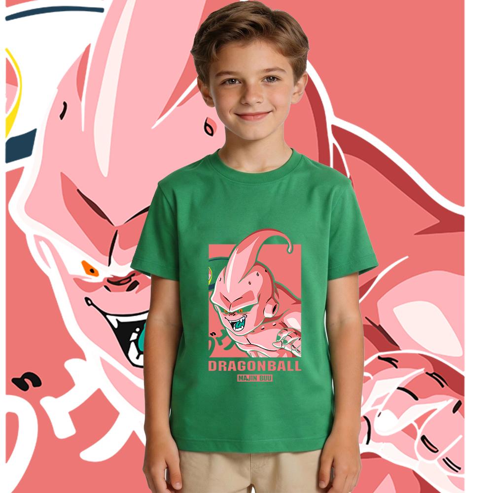 Dbz Majin Buu Anime Print Soft Cotton Kids T Shirt Boys Girls Casual Summer Top