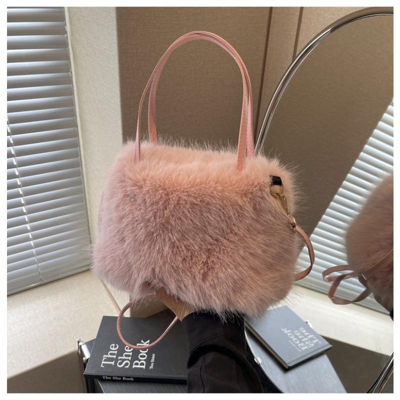 Plush Bag Women's Large-capacity New Autumn and Winter Versatile Messenger Bag High-end Plush Tote Bag