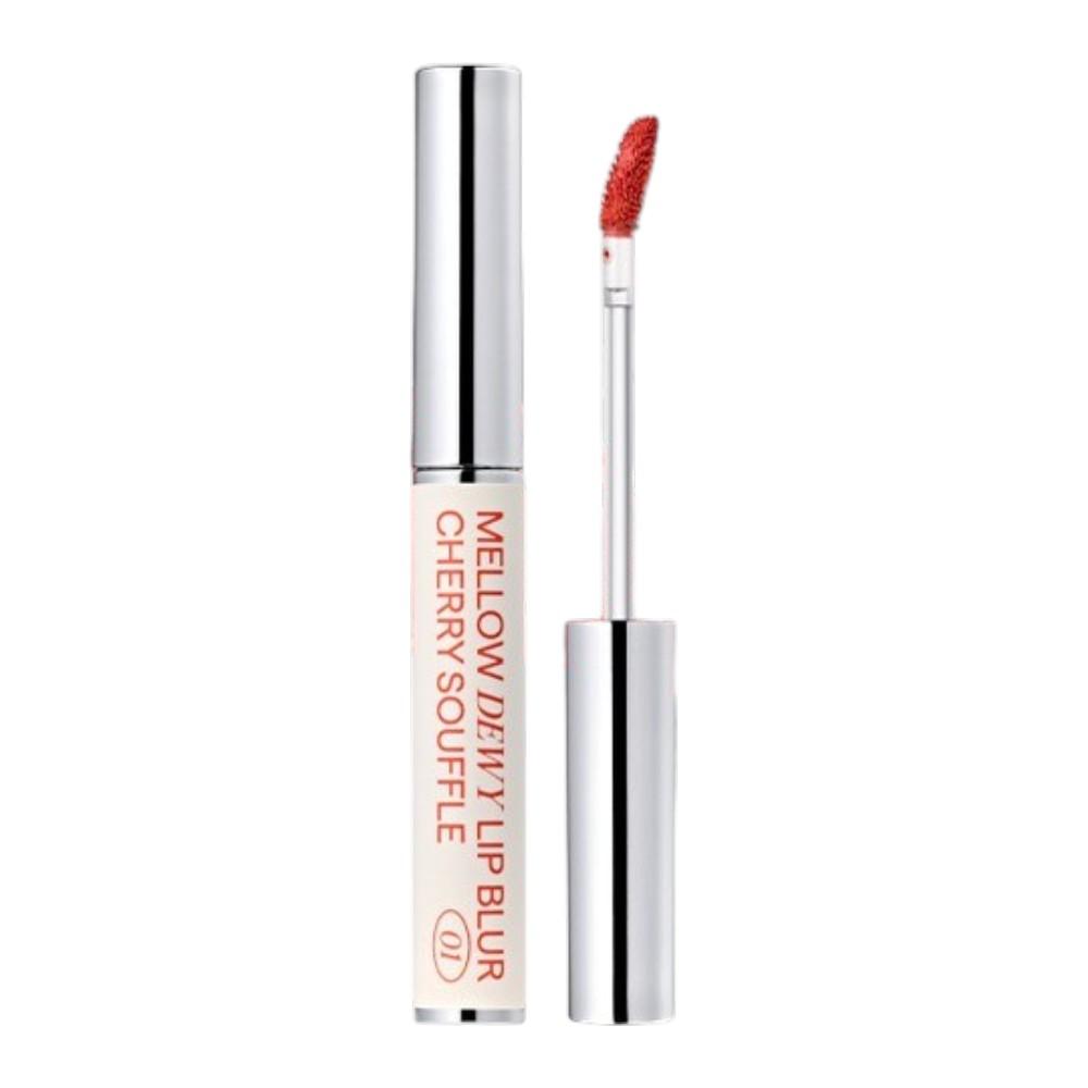 SISTER ANN Mellow Dewey Lip Blur 01 Cherry Souffle - Hydrating Water-to-Blur Tint for Natural Gradient & Soft Velvet Finish