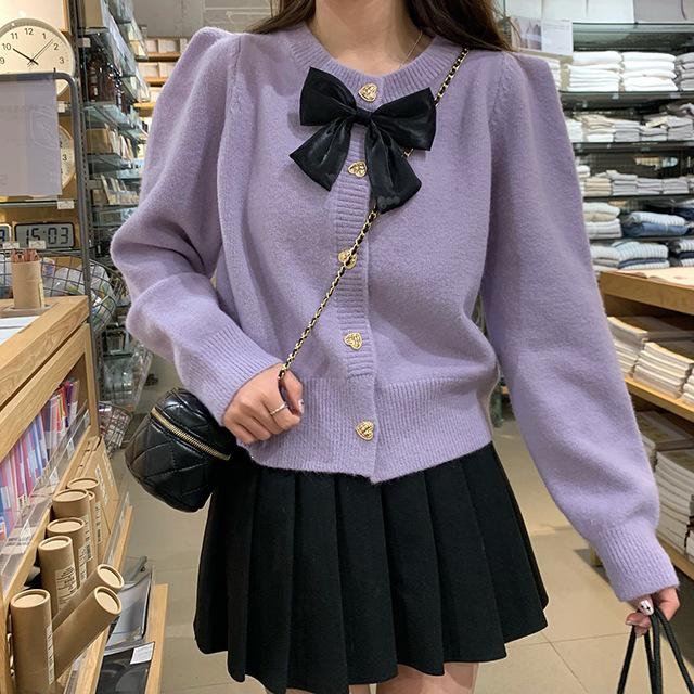 Autumn Petite Knitwear Set: Milky Soft Cardigan & Pleated Skirt