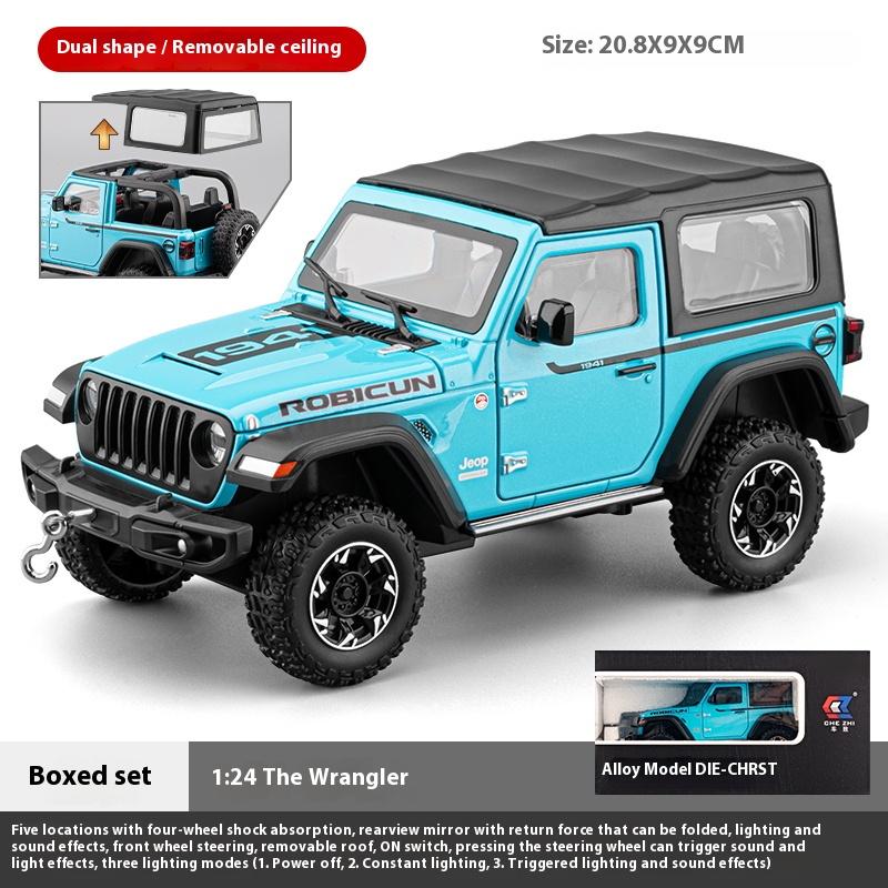 1/24 Alloy Die-cast Wrangler Off-road Vehicle Model Simulation Sound and Light Tire Shock Absorption Children's Toy Ornaments