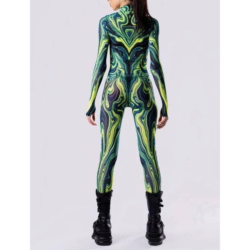 Graffiti Abstrakcyjna Linia Druk Cyfrowy 3D Kostium Cosplay na Halloween dla Dorosłych Kobiet Mężczyzn Sukienka na Imprezę Przebranie Kombinezon