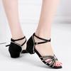 Damen Mädchen Satin Latein Tanzschuhe Ballsaal Salsa Niedrigen Absätzen Strass Kinder Tanzschuhe