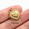 6pcs Real Gold Plated Blue/Dark Blue Rhinestone Evil Eye Pendant Stainless Steel Turkish Eye Charms For Jewelry Making Supplies