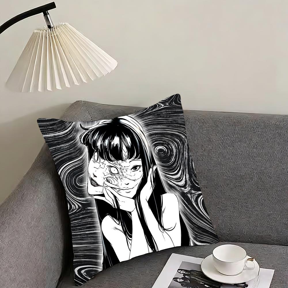 Tomie Cushion Cover Reversible Plush Pillow Cover – For car, sofa, bedroom, perfect as a gift.