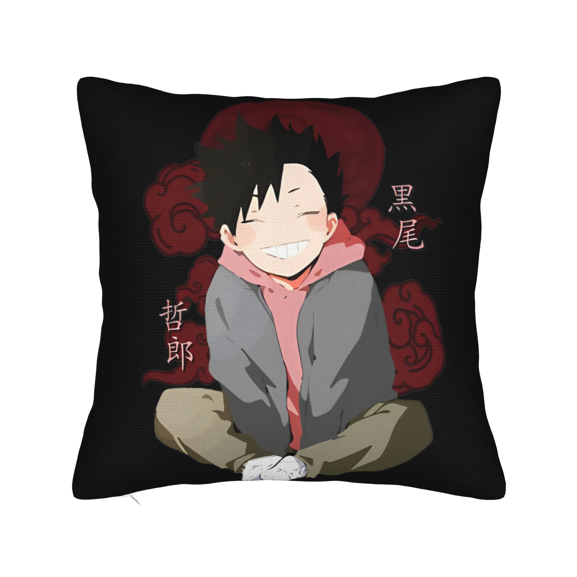 

Haikyuu Hinata Shoyo Square Pillow Cases Volleyball Manga Cushion Covers Zipper Decorative Throw Pillow Case Cover for Bed 30x30cm 12x12in