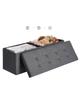 Songmics Bench with Storage Space, Seat Chest, Storage Box, Foldable, Max. static load capacity 300 kg, with metal divider grid, 120 L