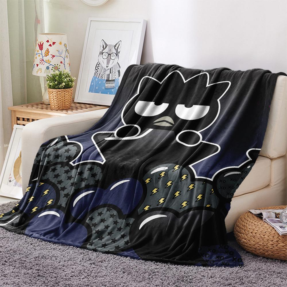 1PC Badtz-Maru Print Flannel Blanket, High quality All Seasons, Home Decor, Warmth and Comfort, Perfect for Christmas Gifts