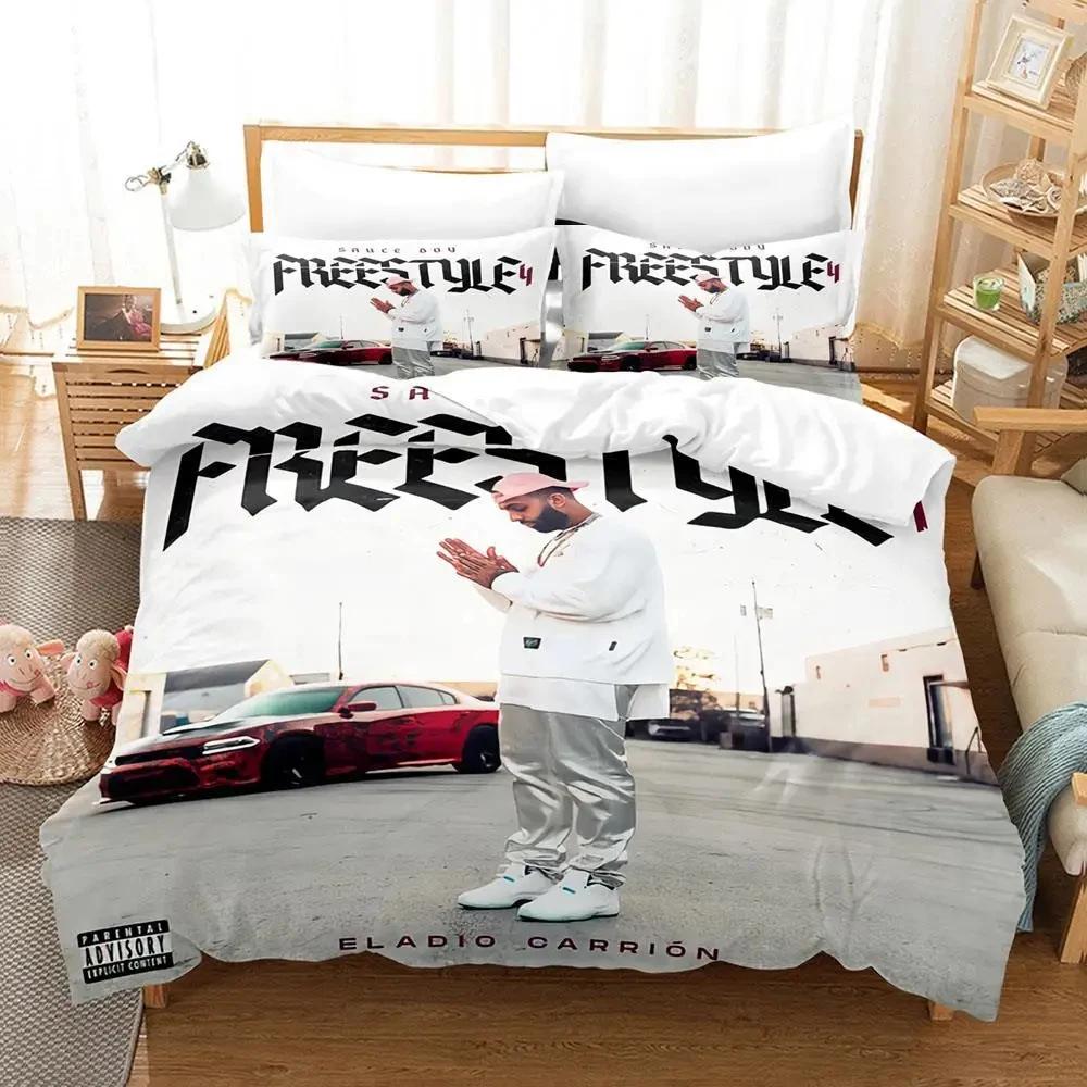 

3D Print Eladio Carion Raper Beding Set Soft Duvet Cover Bed Linen Set Comfortable Quilt Cover Pilowcase Warm Comforter king Quen Sized Dimensions 100*200cm Single