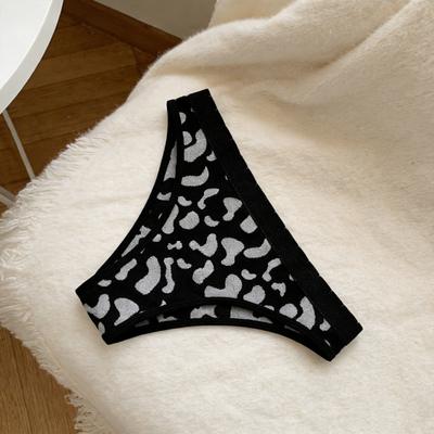 Perizoma Invisibile Senza Cuciture da Donna Stampa Mucca Latte Elasticizzato Traspirante Biancheria Intima Sexy Vita Media T-Back