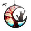 Pet Memorial Sun Catcher Acrylic Suncatcher Angel Cat Dog Panel Stained Glass Rainbow for Pets Window Hanging Ornaments Loss Sympathy Gift Lovers
