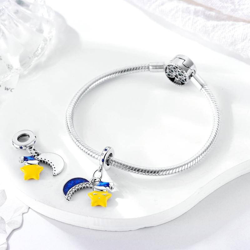 Copper Color Original Shining Star Series Beaded Pendant Fit Pan Bracelet Diy Charm Woman Jewelry