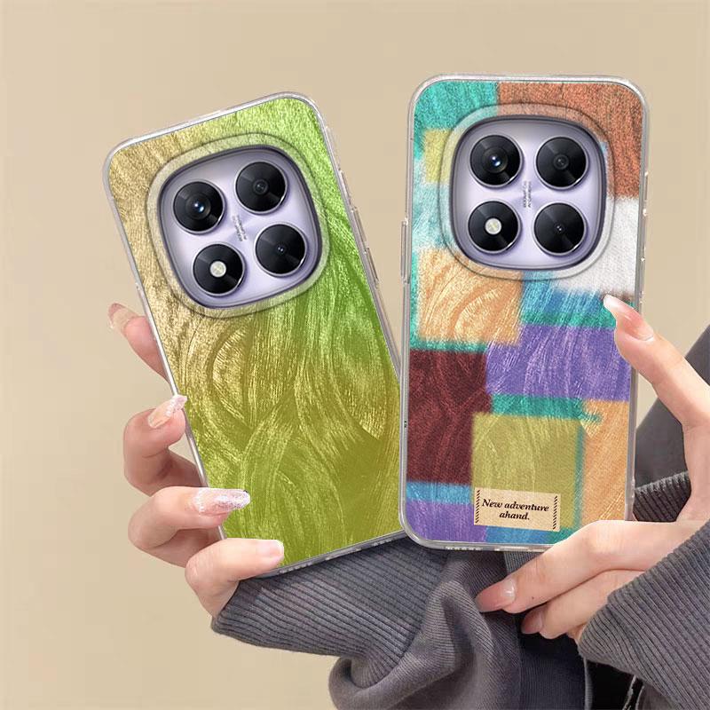 For Redmi Note 13 14S 14 Pro Plus 5G 14C A3 13C Poco X7 Pro Phone Case Leopard Feather Gauze Rainbow Butterfly Bumper Hard Cover