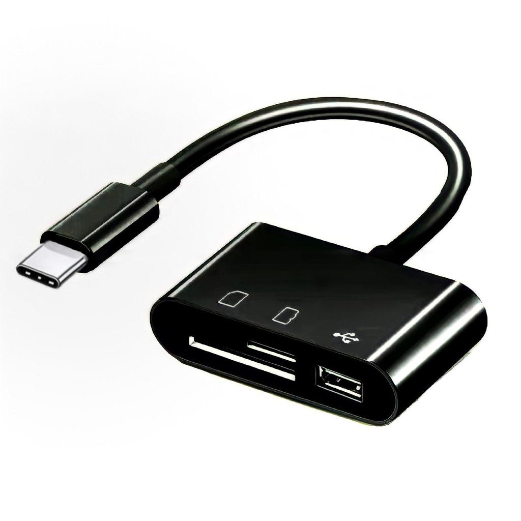 Multi-Function USB-C Card Reader with TFSD, Camera, and Mobile Phone Support