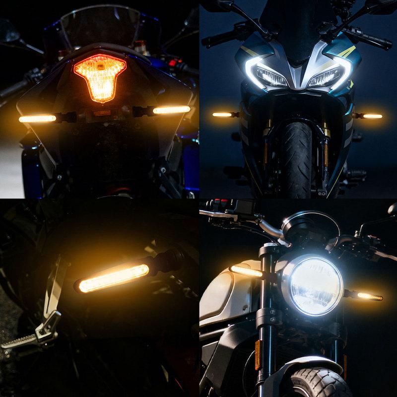 2/4pcs Motorcycle LED Turn signal flowing light 12v Waterproof Amber Flasher Indicator Blinker Rear Lights Lamp Accessories