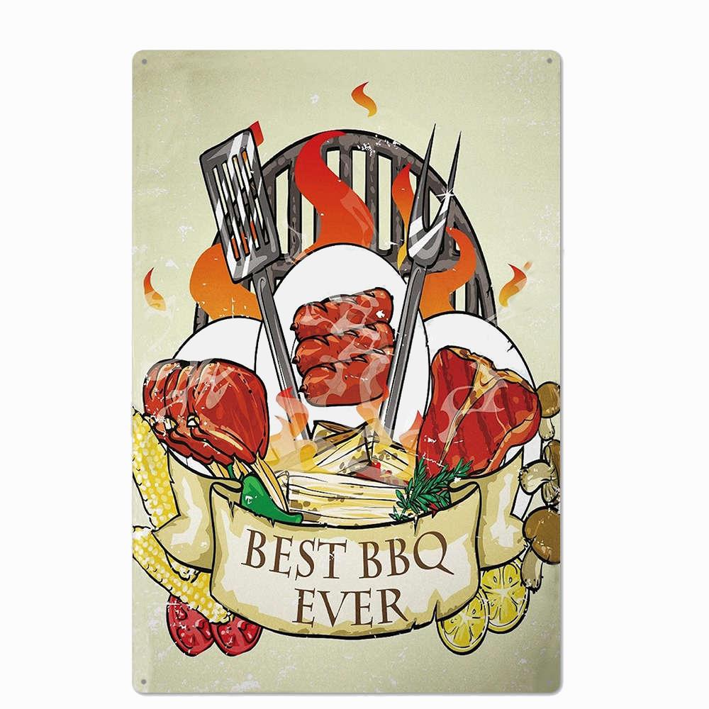 ZONA BARBECUE DEL PAPÀ Targa Retro Segni di Latta in Metallo Pub Cucina Casa Griglia Decorazione da Parete Vintage 20X30CM