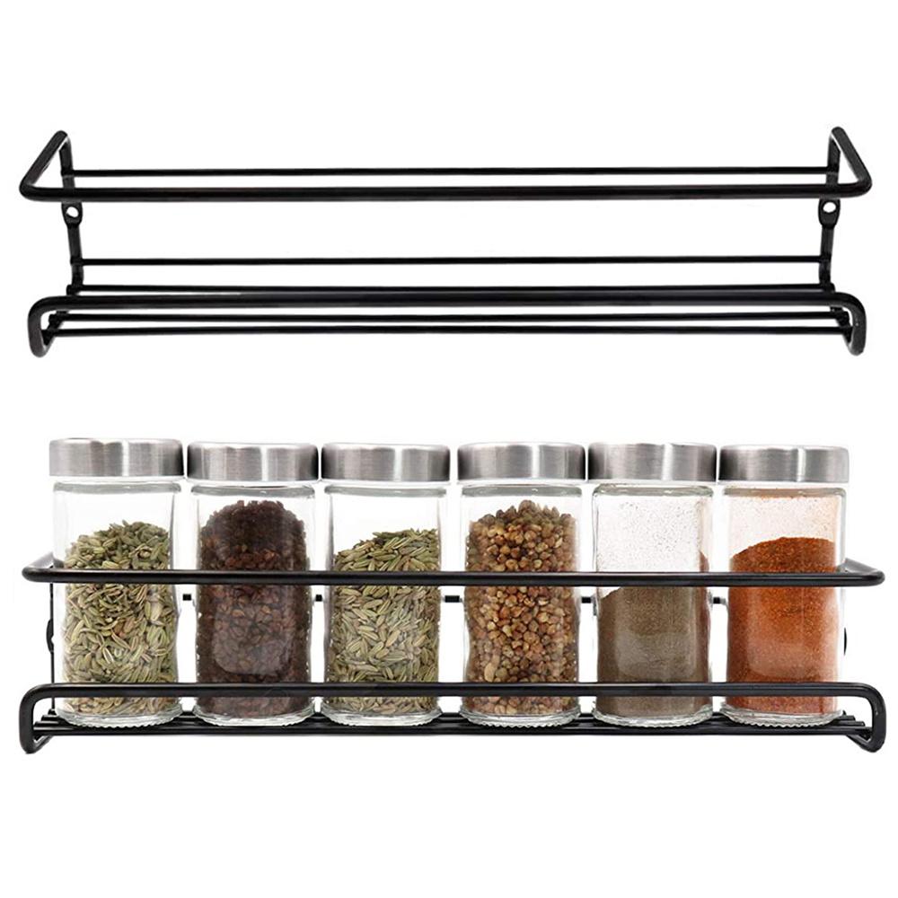 Wall-mounted Multipurpose Spices Rack Organizer Kitchen Accessories Set Kitchen Rack Punch-free Drain Rack Kitchen Storage Shelf