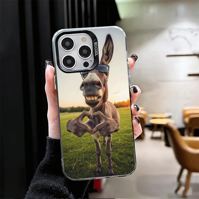 Funny Donkey Animal Shockproof Phone Case for iPhone 17 Air 16 16E 15 Pro Max 14 Plus 13 Mini 12 Back Cover Anti Fall Fundas