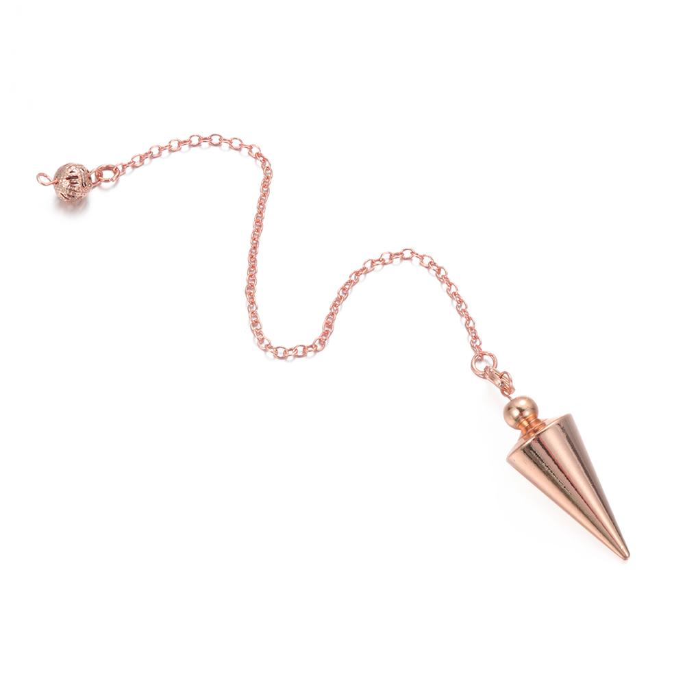 Gift Dowsing Fashion Jewelry Rose Gold Reiki Pendulum Pendant Cone Pendule Reiki Metal Amulet