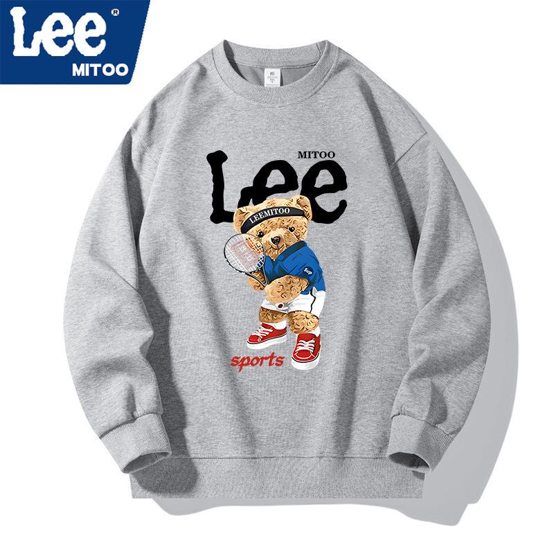 Lee & Mitoo Unisex Casual Fleece-gefüttertes Sweatshirt, 2025 Herbst/Winter Amerikanische Trendmarke
