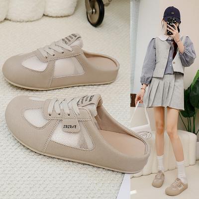 Mode Sommer Neu Damen Pantoletten Hausschuhe Original Damen Mesh Atmungsaktiv Fuß Clogs Sandalen Outdoor Weiblich Baotou Halbpantoffel Damenschuhe