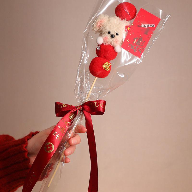Spring Festival Candied Hawthorn Twist Stick Bouquet: New Year Decoration & Children's Gift