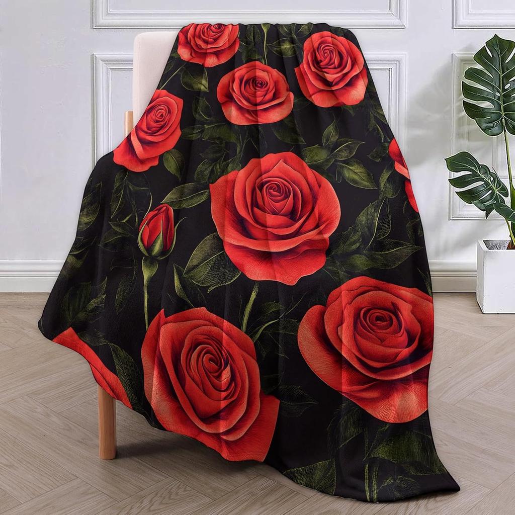 Camper Flannel Blanket, Camp Gifts, Camping-Themed Blanket for Women, Soft Lightweight Throw Blankets for Bed Home Travel Decor