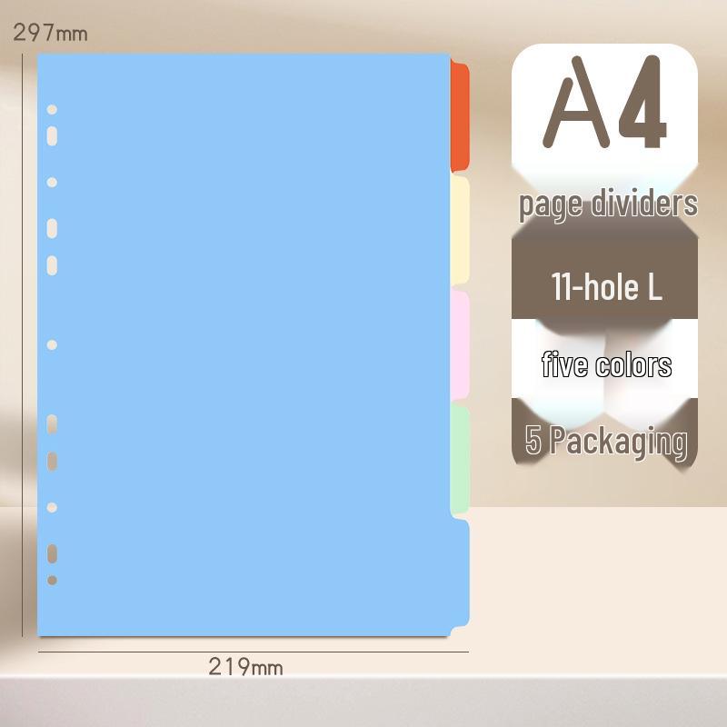 Colorful Index Divider Paper for A4 and B5, 11-Hole and 9-Hole Options, Numbered and Multi-Page Classifications