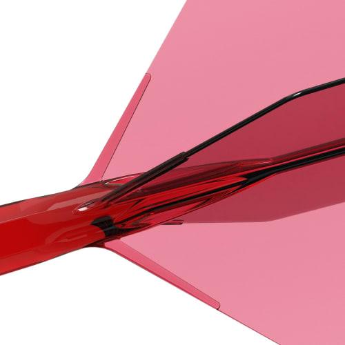 CUESOUL ROST 77 Transparency Integrated Flight Big Wing Shape Set of 3 Clear Red Flight Yellow Logo L Size (CS-77-4T-L)