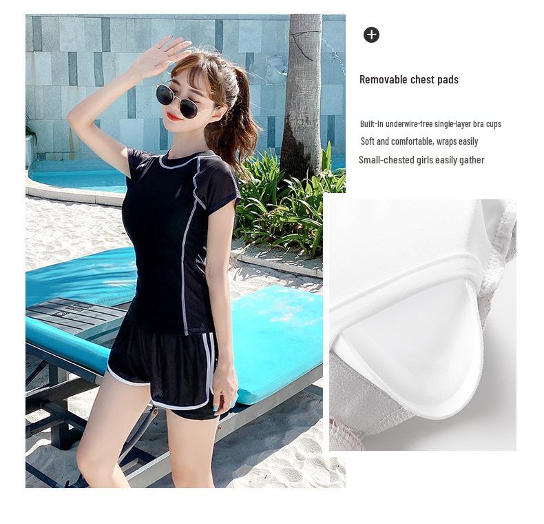 Women's Conservative Two-Piece Boyleg Swimsuit with Tummy Control