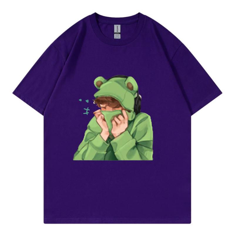 Spring and Summer Unisexs and Unisexs Casual Loose Fitting Tshirt Short Sleeved Cartoon Cute Pet Printed Unisexs Tshirt