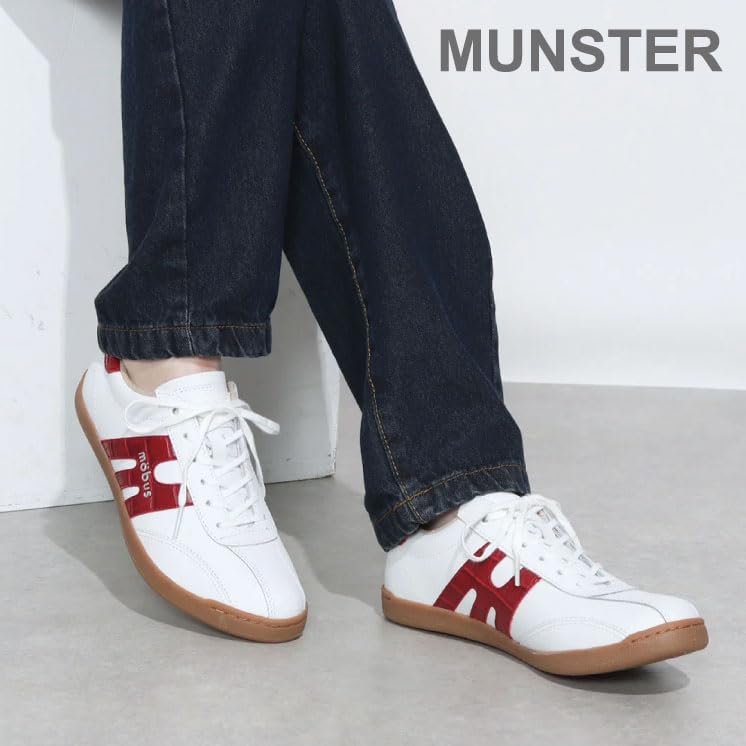 Mobus MUNSTER Sneakers for Men and Women, Genuine Leather, Sports, Casual, with Functional Insoles, Walking Shoes (WHITE/NAVY CROCO, Japanese Shoe Siz