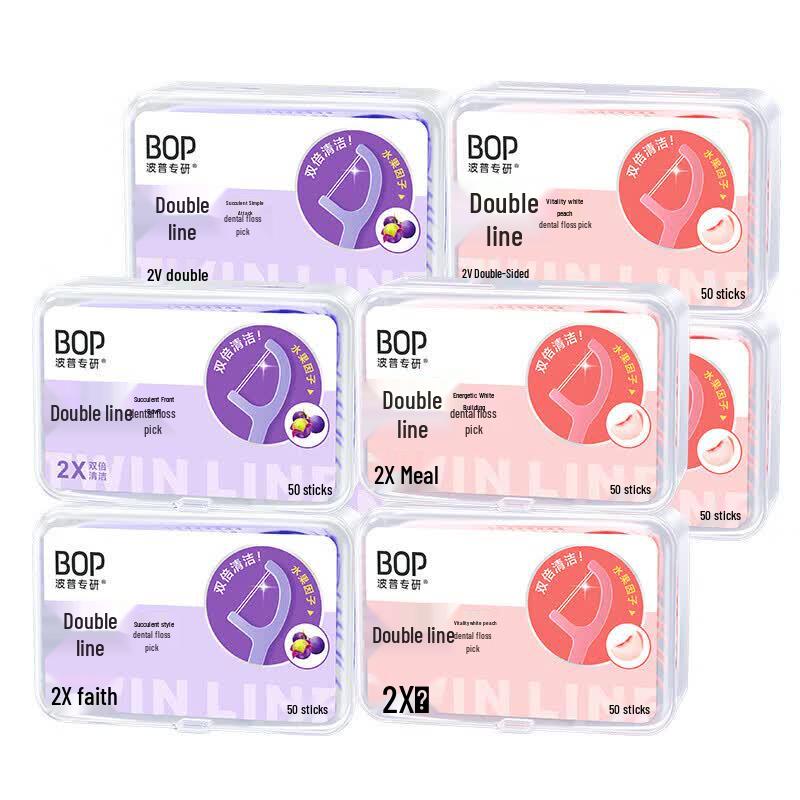 bop Double Line Fruit Flavored Dental Floss Picks Combo